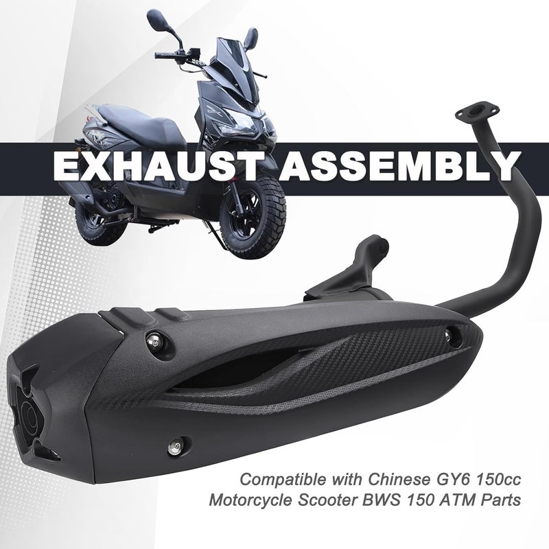 Minho Motorcycle Exhaust Assembly in Heavy Iron Material Compatible with Chinese GY6 125cc 150cc 4-Stroke Engine Scooter Moped RSZ 150 Gas Engine Scooters - Image 4